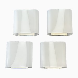 Lámparas de pared de cristal de Murano, años 70. Juego de 4