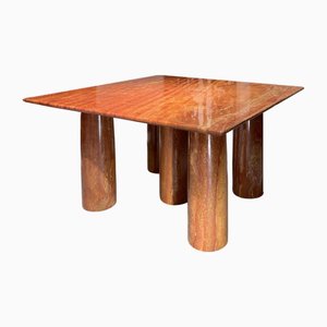 Il Colonnato Table in Red Travertine attributed to Mario Bellini for Cassina, Italy, 1970s