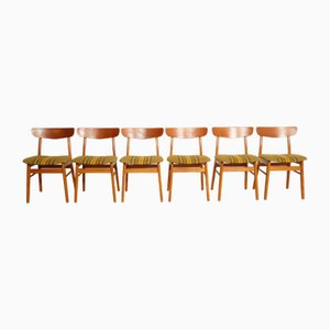 Sedie da pranzo in teak, set di 6
