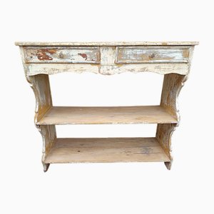 Étagère Console Rustique Patinée, 1890s