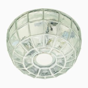 Plafonnier Mid-Century en Fer Blanc et Verre de Limburg, Allemagne, 1970s