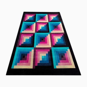 Italian Geometric oolen Rug by Missoni for T& J Vestor, 1980s