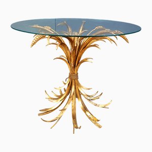 Table Basse Vintage en Métal Doré, 1960s