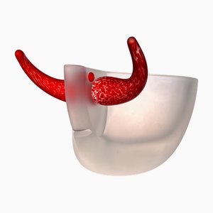 Bull-Shaped Glass Art Bowl from the Borowski Glass Manufactory Studio Line, 1990s