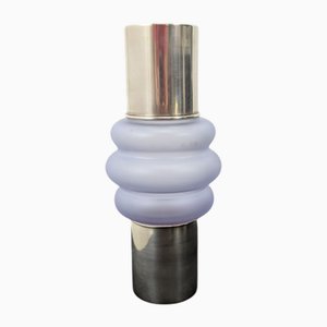 Vase aus Glas & 925 Silber, 1970er
