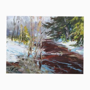 Edgars Vinters, March, 1990, Oil on Cardboard