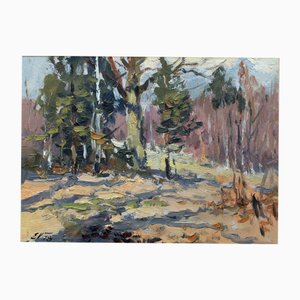 Edgars Vinters, Sunny Autumn Day, 1991, Olio su cartone