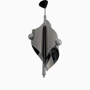 Space Age Chrome Pendant Light, 1970s