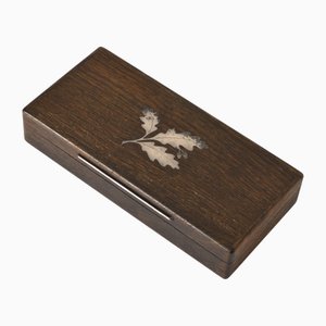 Mid-Century Modern Danish Bog Oak and Sterling Silver Box by Axel Salomonsen, 1960s