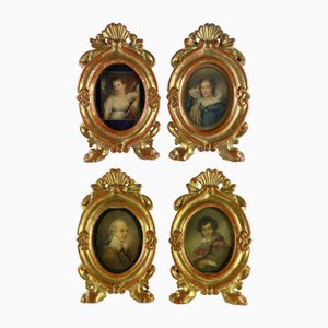 Italian Photo Frames in Carved and Gilded Wood, Set of 4
