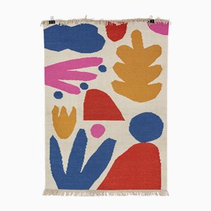 Handgewebter Wollteppich Summer Garden von Katalin Lovrity
