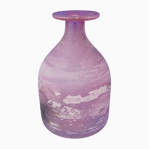 20. Jh. Geblasene Vase aus rosa Glas mit Säure von Cenedese Glassworks, Italien, 1950er