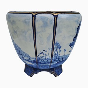 Large French Blue and White Cache Pot, 1906