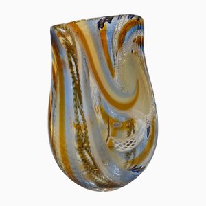 Geschlagene Vase in Gelb & Blau von D'Este & Zane