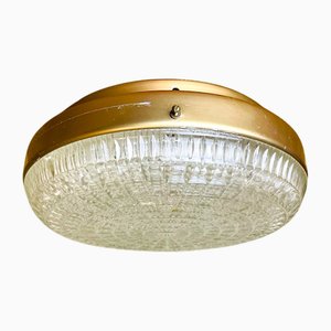 Large Mid-Century Modern Gold Chromed Flush Mount, 1960s