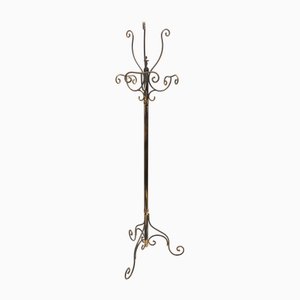 Brass Iron Hat and Coat Rack attributed to Meazza in the style of Piero Fornasetti, Italy, 1960s