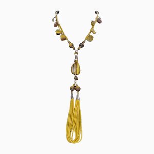 Collier Oeil de Tigre et Argent, Italie, 2000s
