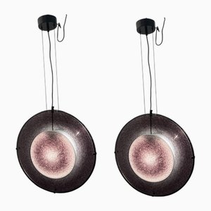 Lampade a sospensione in vetro di Murano di Arte Vetro, anni '80, set di 2
