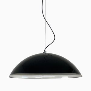Große Space Age Hängelampe in Schwarz von Iguzzini für Guzzini, Italien, 1980er