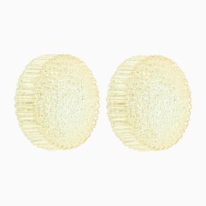 Mid-Century Amber Bubble Glass Wall Lights by Helena Tynell for Limburg, Germany, 1970s, Set of 2