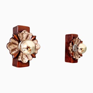 Vintage Ceramic Wall Sconces, 1970s, Set of 2