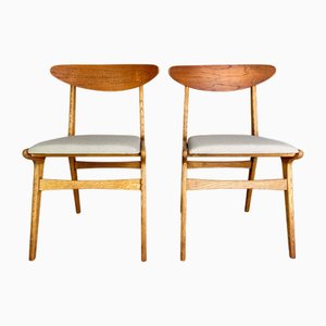 Sedie Mid-Century in quercia, anni '60, set di 2