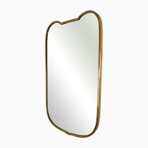 Italian Wall Mirror with Brass Frame, 1960s