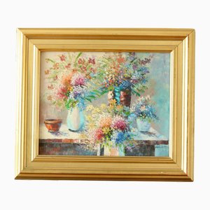 Renwick, Floral Spray, 1960s, Oil on Canvas, Framed