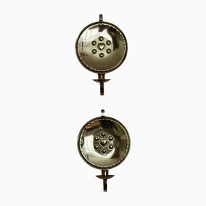Mid-Century Swedish Brass Sconces, Set of 2