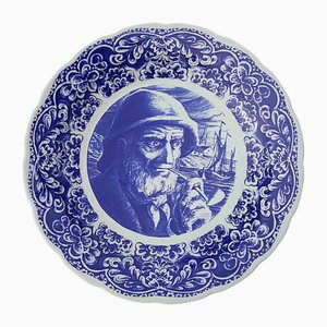 Man of the Sea Wall Plate from Boch La Louviere Delft, Belgium, 1950s