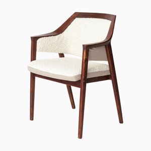 Swedish Armchair in Beech and Wool Upholstery from Slagelse, 1960s