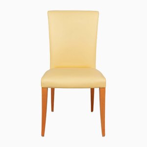 Cream Leather Dining Chairs from Poltrona Frau, Set of 4