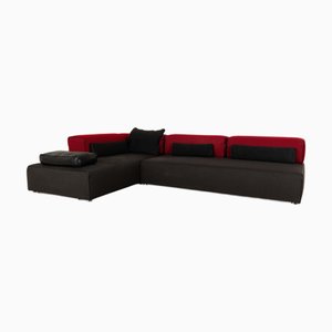 Panton Corner Sofa in Grey and Red Upholstery from Leolux