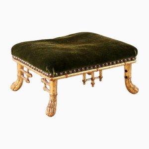 Velvet & Giltwood Ottoman