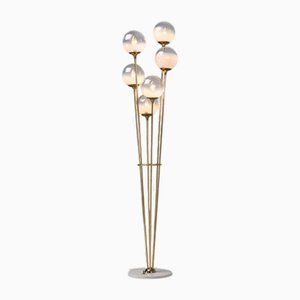 Alberello Floor Lamp in Marble and Brass from Stilnovo, Italy, 1960s