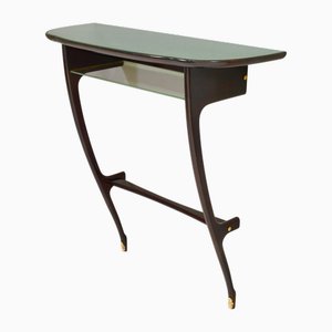Ebony and Glass Console Table in the style of Ico Parisi, Italy, 1950s