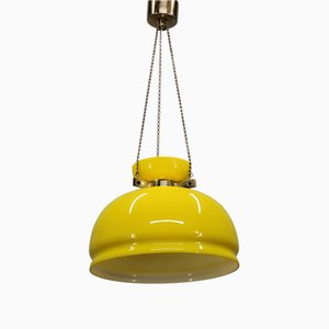 Yellow Glass Pendant Light, Czechoslovakia, 1970s