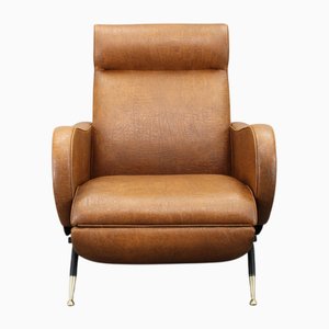 Reclining Lady Lounge Chair in Leatherette attributed to Marco Zanuso, Italy, 1960s