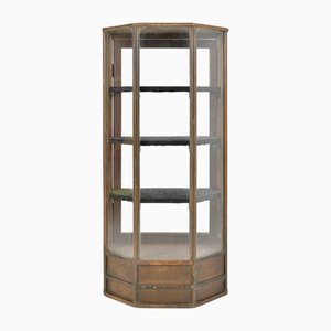 Polygonal Wood and Glass Display Case