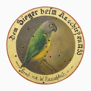 Vintage Honor Shooting Target with Black-Headed Parrot, 1933