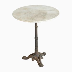 Table d'Appoint en Fer Forgé et Marbre, 1930s