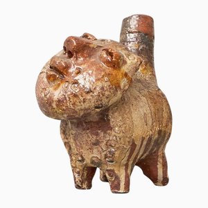 Animal fantasma de cerámica de estudio zoomorfo Mid-Century, años 60