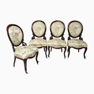 Antike Louis Philippe Medaillon Stühle aus Exotischem Holz, Frankreich, 19. Jh., 4er Set