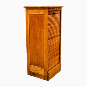Antique Mobile Filing Cabinet Archive with Shutter, France, 1930s
