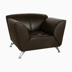 Poltrona JR-8100 in pelle marrone scuro di Jori