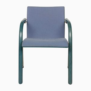 Sedie modello S320 in tessuto grigio blu di Thonet, set di 6