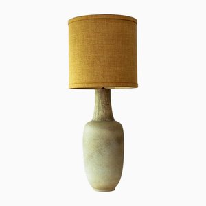 Ovoid Lime Green Ceramic Table or Floor Lamp with Lampshade attributed to R. Houben, 1970s