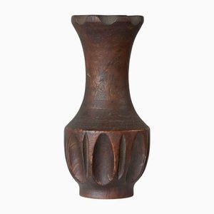 Vase Style Wabi Sabi en Bois Sculpté, 1960s