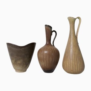 Swedish Ceramic Vessels by Gunnar Nylund for Rörstrand, 1950s, Set of 3