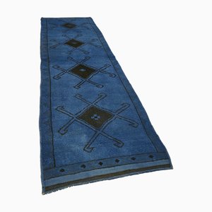 Alfombra de corredor azul bohemia